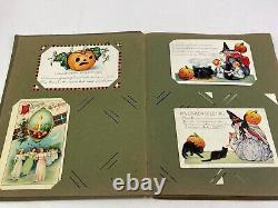 Collection of 26 Rare Vintage Original Halloween Postcards With Incredible Album