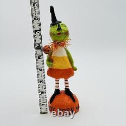 Debra Schoch Halloween Candy Corn Witch Folk Art Figure 9 VTG Paper Mache RARE