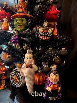 Decorated Halloween Tree/Old World Christmas-Halloween Ornaments/Vintage/Rare
