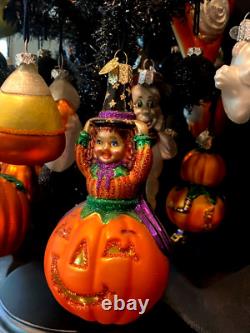 Decorated Halloween Tree/Old World Christmas-Halloween Ornaments/Vintage/Rare