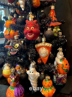 Decorated Halloween Tree/Old World Christmas-Halloween Ornaments/Vintage/Rare
