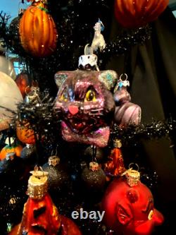 Decorated Halloween Tree/Old World Christmas-Halloween Ornaments/Vintage/Rare