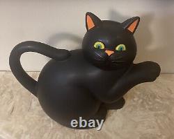 Department 56 Vintage Black Cat Tea Coffee Pot Halloween Decoration Rare 9 Tall