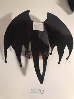 Dept 56 Halloween Bats Set of 2 Wall Mount Sconces With Votives 8L VINTAGE! RARE