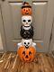 Empire Halloween Blowmold 32 Totem Pole Ghost Skull Cat Pumpkin Rare Vintage