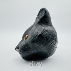 Eric Cortina Black Cat Face Glass Halloween Ornament Retro Vintage SIGNED RARE
