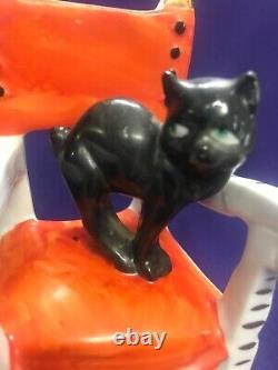 Extremely Rare Antique German Bisque Halloween Black Cat 5309 Lucky Manx Cat 6