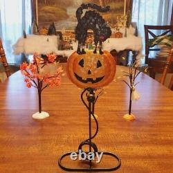 Extremely Rare-Halloween-Tin Cat/Pumpkin Pendulum-NB-HTF-Excellent Con-Vintage