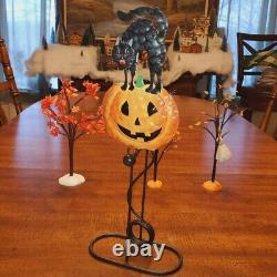 Extremely Rare-Halloween-Tin Cat/Pumpkin Pendulum-NB-HTF-Excellent Con-Vintage