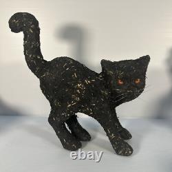 Extremely Rare. Vintage Paper Mache Halloween Black Cat. Shreeking Cat
