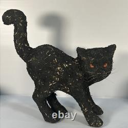 Extremely Rare. Vintage Paper Mache Halloween Black Cat. Shreeking Cat
