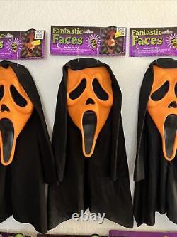 Fantastic Faces Vintage Orange Weeping Ghost Scream Ghost Face Tagged RARE