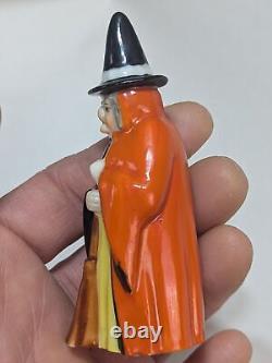 Fine RARE ROYAL WORCESTER ENGLAND WITCH CANDLE SNUFFER Vintage HALLOWEEN ANTIQUE