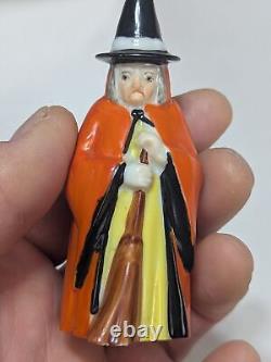 Fine RARE ROYAL WORCESTER ENGLAND WITCH CANDLE SNUFFER Vintage HALLOWEEN ANTIQUE