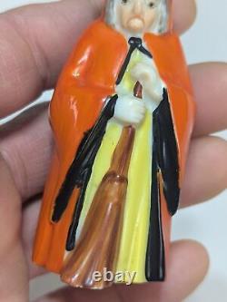 Fine RARE ROYAL WORCESTER ENGLAND WITCH CANDLE SNUFFER Vintage HALLOWEEN ANTIQUE