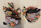 Fitz And Floyd Vintage Halloween Harvest Witch Pitcher And Candy Dish Set Rare