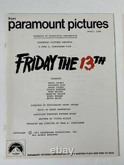 Friday the 13th Vintage Rare Press Kit 1980 Jason Horror Sci Fi Movie Halloween