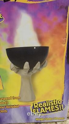 Gemmy Halloween Flaming Arm Handheld Cauldron Light 2003 Working RARE Vintage