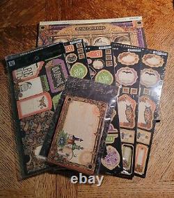 Graphic 45 2015 Vintage RARE ODDITIES 12x12 Paper and Ephemera Bundle Halloween