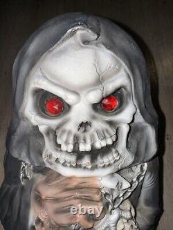 Grim Reaper Vintage Halloween 90s Red Gem Eyes Easter Unlimited Inc. Rare Prop