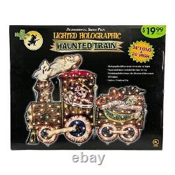HALLOWEEN Lighted Holographic Haunted Train Rare Vintage 34x24 NEW Tested Works