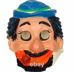 Halloween Costume Mask Vtg Ben Cooper decoration Bluto Popeye cigar RARE sailor