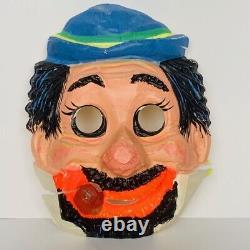 Halloween Costume Mask Vtg Ben Cooper decoration Bluto Popeye cigar RARE sailor