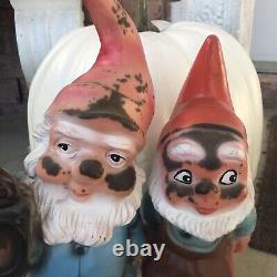 Halloween Horror-rare Creepy Vintage Large Gnomes-west Germany- Burned/ Charred