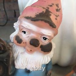 Halloween Horror-rare Creepy Vintage Large Gnomes-west Germany- Burned/ Charred