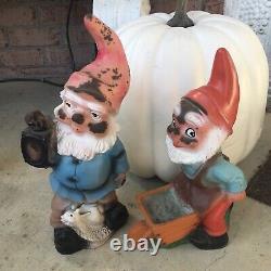 Halloween Horror-rare Creepy Vintage Large Gnomes-west Germany- Burned/ Charred