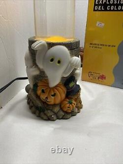 Halloween Lava Lite Lamp Yellow Vtg Ghouls Skull Pumpkin Ghost Vintage Lava Lamp