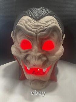 Halloween Light Up Dracula Big Head Decoration Vampire Vintage Ceramic Rare