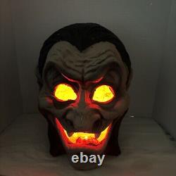 Halloween Light Up Dracula Big Head Decoration Vampire Vintage Ceramic Rare