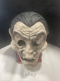 Halloween Light Up Dracula Big Head Decoration Vampire Vintage Ceramic Rare