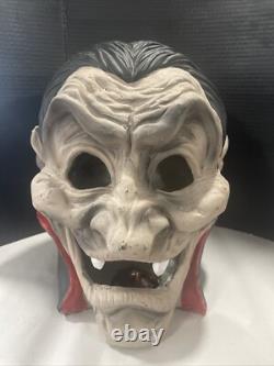 Halloween Light Up Dracula Big Head Decoration Vampire Vintage Ceramic Rare