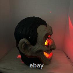 Halloween Light Up Dracula Big Head Decoration Vampire Vintage Ceramic Rare