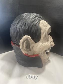 Halloween Light Up Dracula Big Head Decoration Vampire Vintage Ceramic Rare