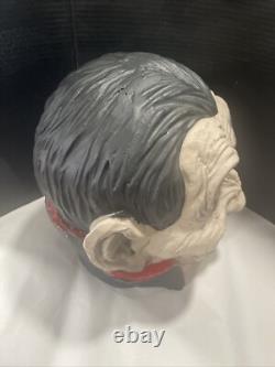 Halloween Light Up Dracula Big Head Decoration Vampire Vintage Ceramic Rare