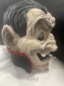 Halloween Light Up Dracula Big Head Decoration Vampire Vintage Ceramic Rare