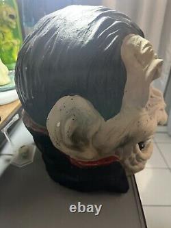 Halloween Light Up Dracula Big Head Decoration Vampire Vintage Ceramic Rare