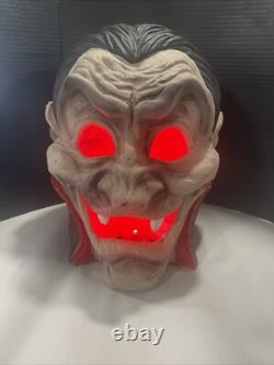 Halloween Light Up Dracula Big Head Decoration Vampire Vintage Ceramic Rare