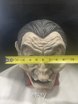 Halloween Light Up Dracula Big Head Decoration Vampire Vintage Ceramic Rare