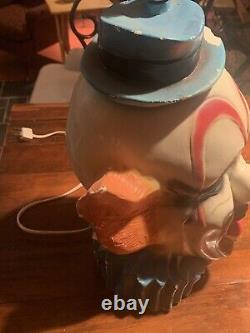 Halloween Midcentury Vintage Chalk Clown Lamp Rare
