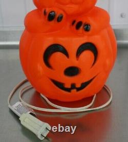 Halloween Vintage Rare Cat Kitten Jack O Lantern Blow Mold Pumpkin 1960s JOL