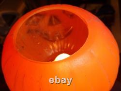 Htf Vintage 1960s Black Witch/green Face Pumpkin Blow Mold Light Decoration Rare