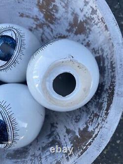 John Derian Set Of 5 Ceramic Blue Evil Eye Balls Halloween Target Rare