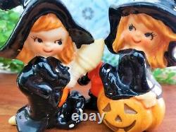 Lefton Witches Halloween Salt and Pepper Shakers Vintage Japan Rare Collectible