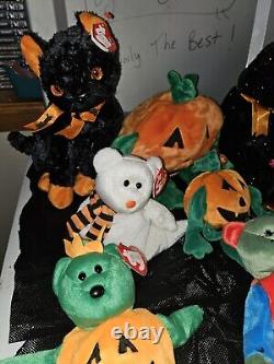 Lot Of 11 Rare Vintage Halloween, Beanie Baby Collection Tr8#114