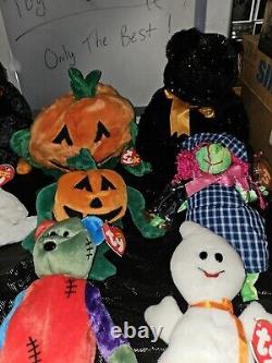 Lot Of 11 Rare Vintage Halloween, Beanie Baby Collection Tr8#114