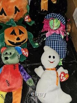 Lot Of 11 Rare Vintage Halloween, Beanie Baby Collection Tr8#114